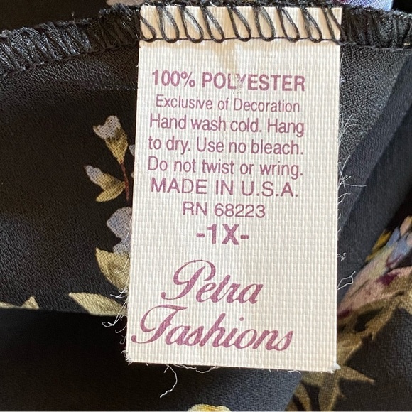 VTG PETRA FASHIONS Black Floral Lace Trim One Piece Sheer Lingerie Teddy Sz 1X - Picture 5 of 7